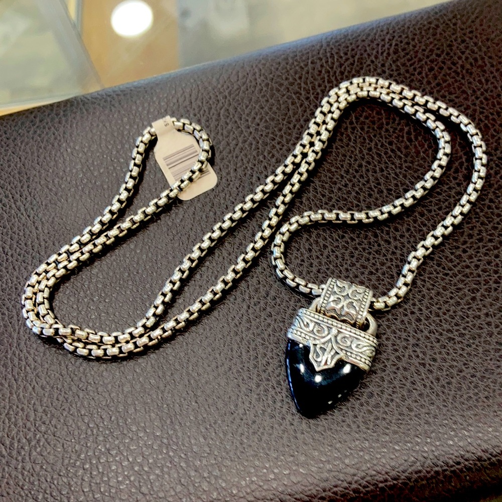 Scott Kay Black Onyx & St Silver necklace
